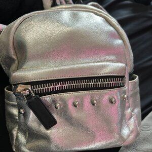Dream Control  Silver Small Backpack Faux leather